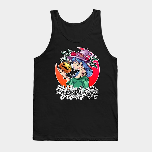 Witchy Vibes Witch Halloween Tank Top by dnlribeiro88